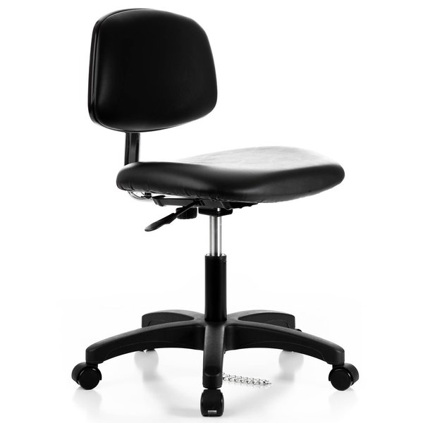 Global Industrial ESD Chair, Vinyl, Black, Armless, Mid Back 695536
